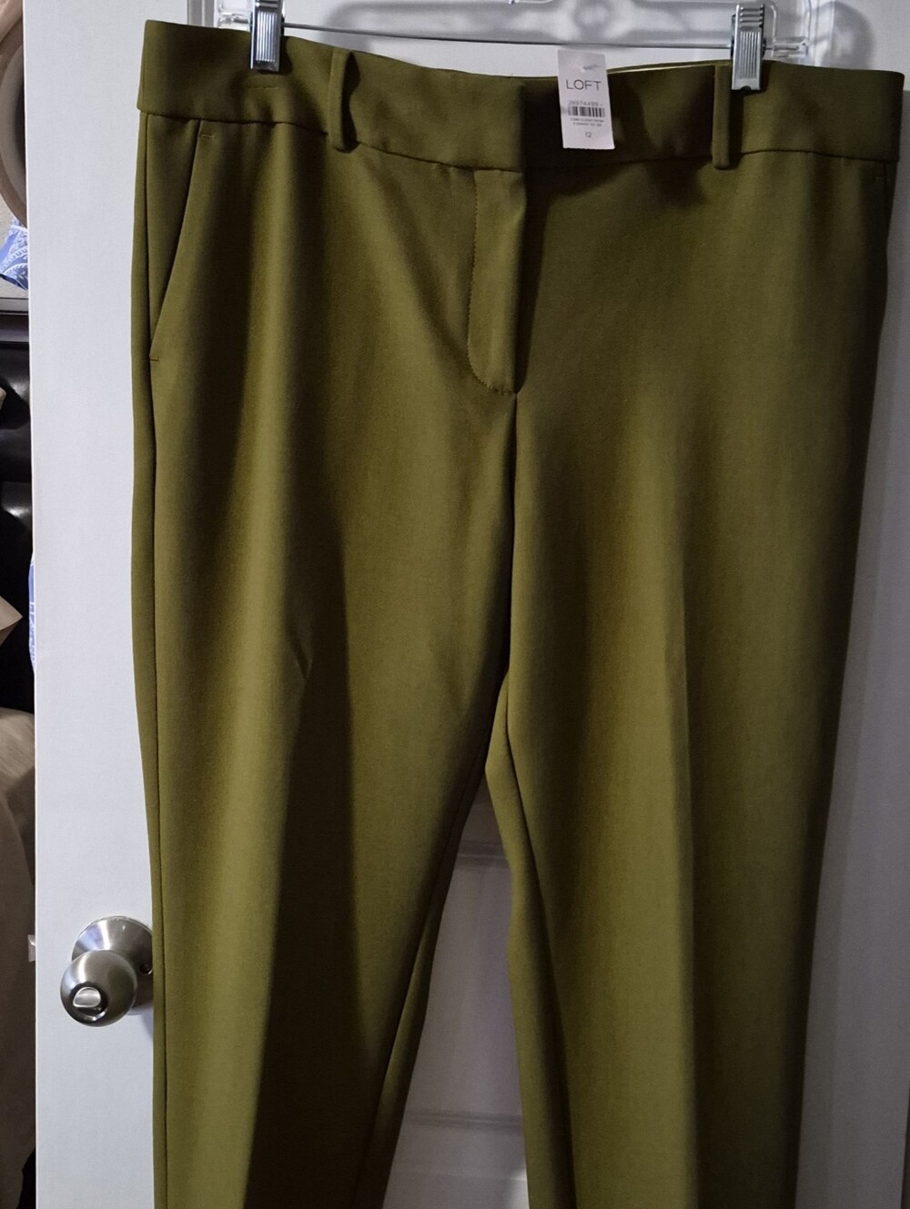 LOFT Olive Tailored Slim Pants